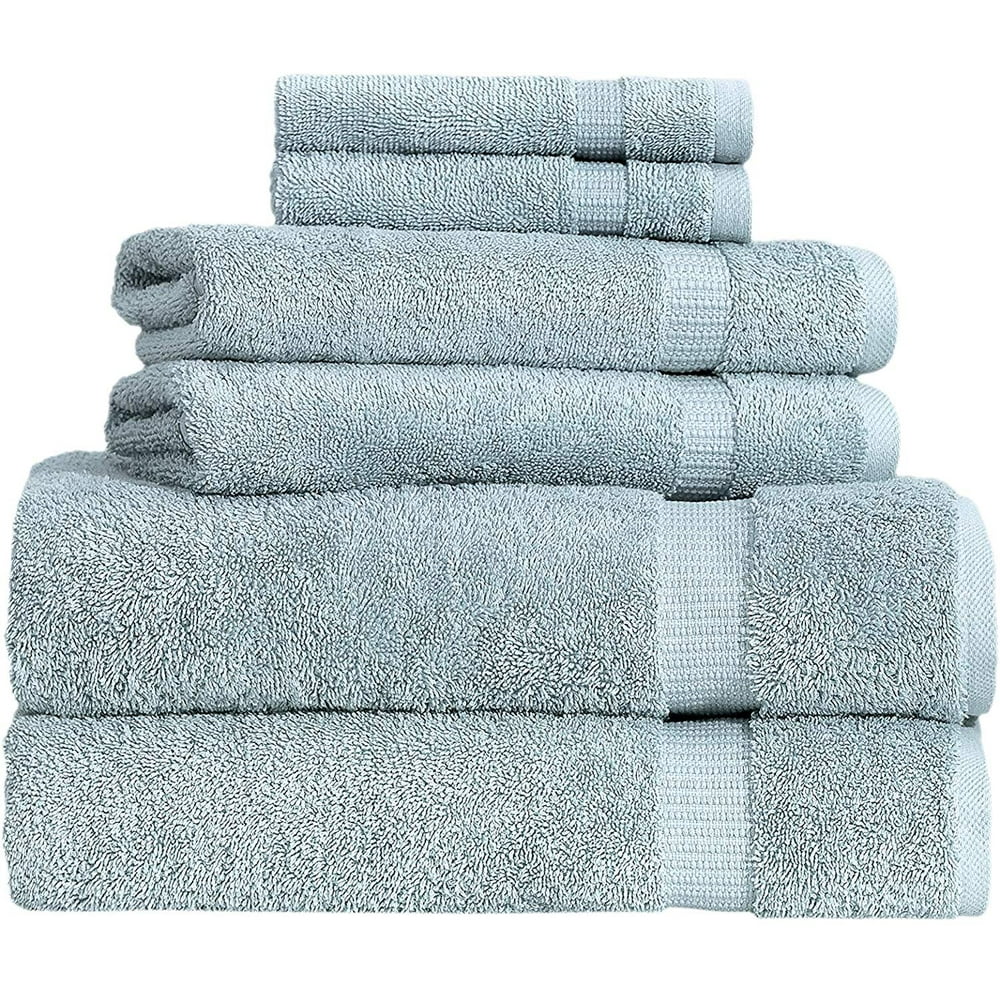 SALBAKOS 6 Piece Bath Towel Set Turkish Luxury Hotel & Spa Collection