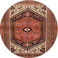 thumbnail image 1 of Ahgly Company Tapis d'Intérieur Rond Traditionnel Safran Rouge Persan, 4 Pieds Rond, 1 of 6