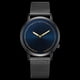 thumbnail image 3 of Reloj de negocios minimalista y elegante para hombres y mujeres con correa de aleación de cuarzo negra y azul, 3 of 3