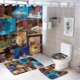 thumbnail image 1 of Juego de 4 cortinas de ducha de princesa y sapo con alfombrillas antideslizantes, tapa de inodoro y alfombrilla de baño, cortina de ducha impermeable con decoración de dibujos animados para baño con, 1 of 8