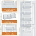 thumbnail image 6 of Over The Door Organizer, Metal Door Organizer Hanging with 5 Adjustable Baskets and Coat Hook, Behind The Door Storage for Bedroom Closet Bathroom Pantry Cabinet Kitchen, White, 6 of 8