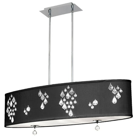 Dainolite 8 Light Oval Pendant W Crystal Accents Black Com Dainolite 8 Light Oval Pendant W Crystal Accents Black