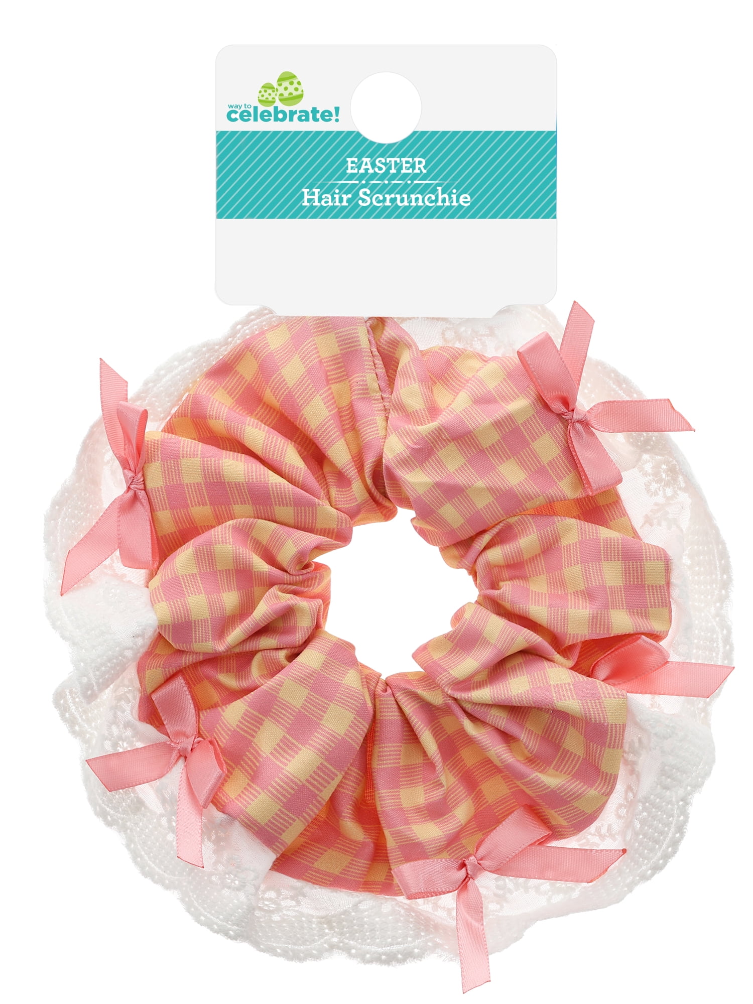 Way to Celebrate Easter Pink and Yellow Hair Scrunchie, 1 Piece
