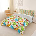 thumbnail image 2 of Manfei Cute Dino Animals Duvet Cover Queen,Kawaii Palm Tree Cars Queen Bedding,Pink Yellow,Navy Blue Reversible,1 Duvet Cover and 2 Pillowcases, 2 of 6