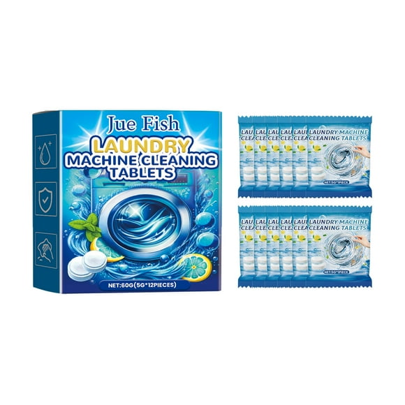 Heavy Duty Washing Machine Cleaner Descaler Tablets - Deep Cleaning for Front Load or Top Load Washer Washer Machine Cleaner Tablets Active Washing Machine Cleaner 12PC