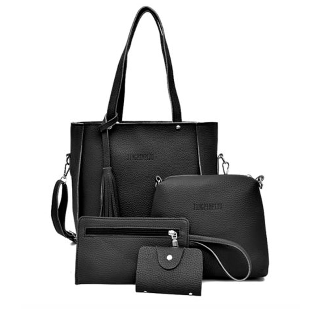 4PCS/SET Women Handbag Shoulder Bag Tote Purse Ladies Leather Messenger Bag Lot 