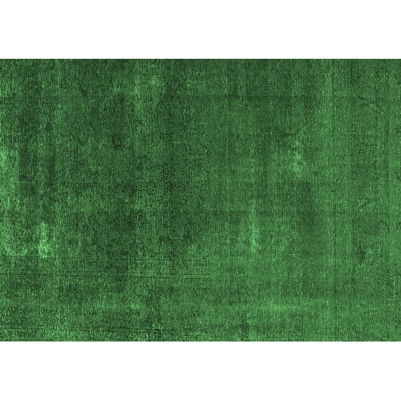 Ahgly Company Indoor Rectangle Oriental Emerald Green Industrial Area Rugs, 7' x 9'