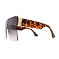 thumbnail image 4 of Oversize Rectangle Shield Flat Top Mob Sunglasses Tortoise Smoke, 4 of 4