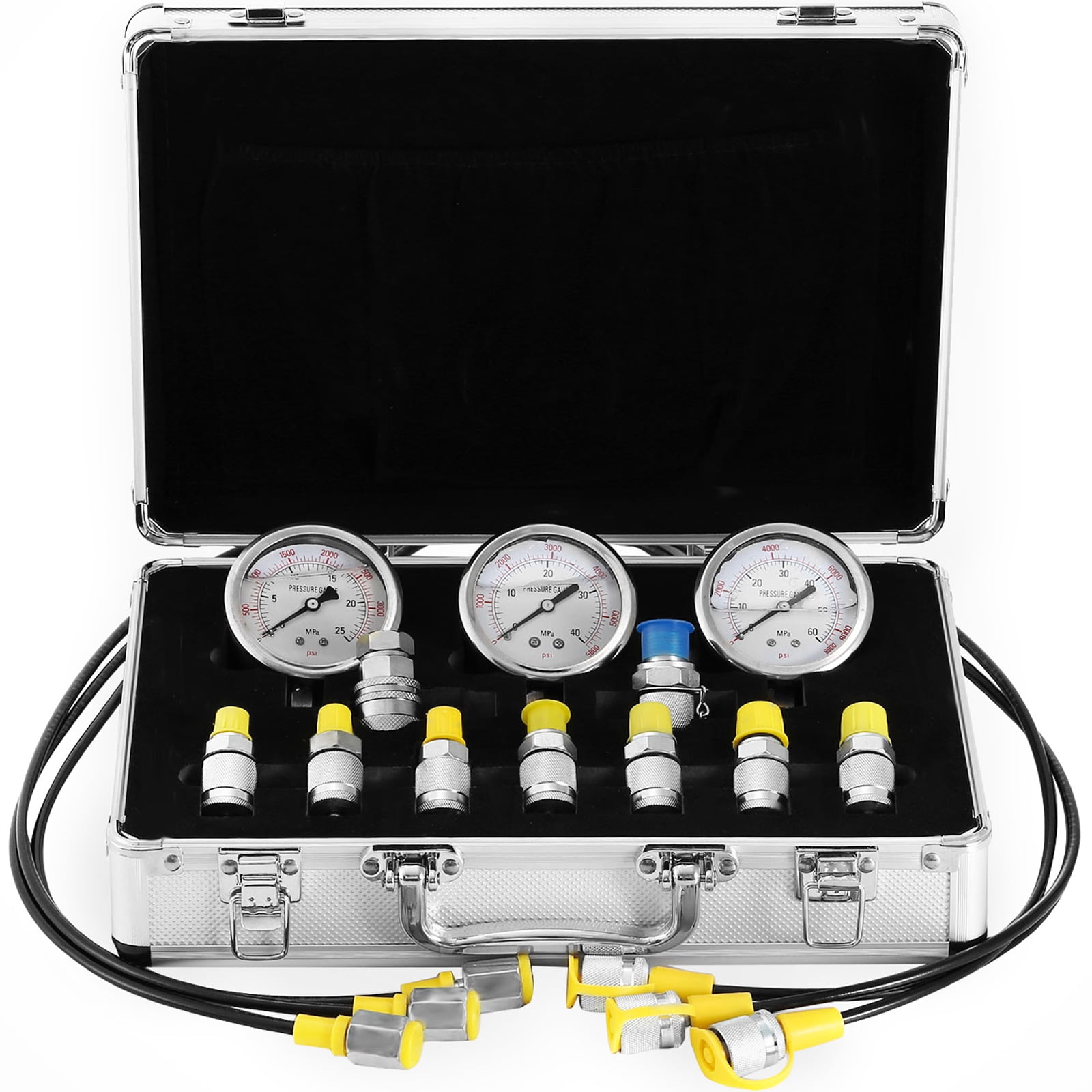 Car Gasoline Pressure Gauge Fuel Injection Pressure Tester MPa Hose Adapter Kit