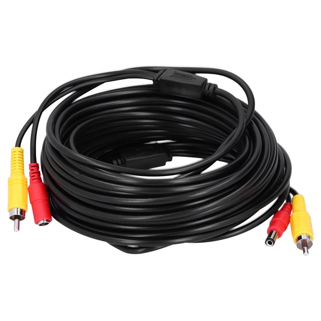 Cable CCTV Portátil Para CCTV, Cable De Alimentación De Vídeo 2 En 1, Conector + CC Para Cámara De Vigilancia, Reproductor De DVD, 15m, 49,2 Pies