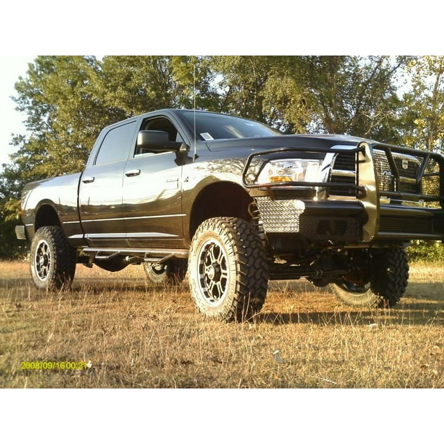 N-Fab D0984CC Nerf Bar Cab Length With Drop Down Steps; 3 Inch Round Bent; Black Gloss Powder Coated; Steel; Without End Caps; Rocker Panel Mount
