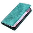 thumbnail image 4 of SaniMore for Motorola Moto G Power 5G 2024 Case, PU Leather Embosed Mandala Flower Wallet Protective Phone Cover Card Slots Pocket Purse Women Men Kickstand Vintage Shockproof Anti-fall Shell, Green, 4 of 10