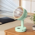 thumbnail image 2 of Mini Electric Fan Dormitory Desktop USB Desk Lamp Fan Wall Mounted Household Light Sound Circulating Fan(Green), 2 of 9