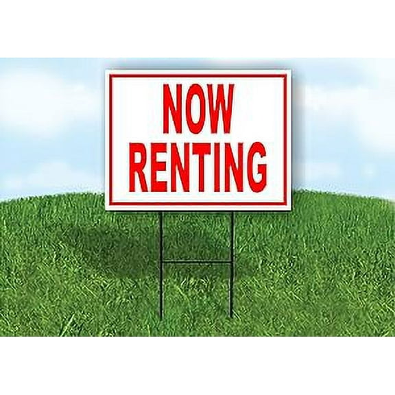 Work House Signs Double Sided Sign Now Renting RED Yard Sign Road Sign with Stand