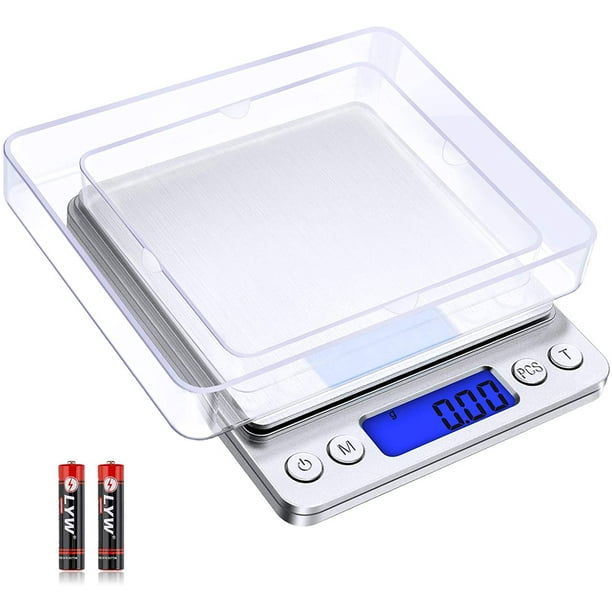 1 Uds balanza de precisión 500g/0,01g, balanza de cocina/balanza de bolsillo/balanzas de joyería, balanza electrónica de alta precisión, pantalla LCD retroiluminada, con 2 bandejas Excelente Rendimiento ER000292SX