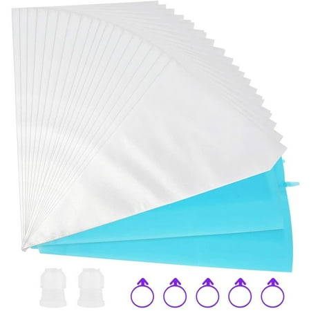 

Pastry Bags Sets 100 Disposable Pastry Bags 2 Reusable Silicone Bags for Cupcake and Cake Decorating Supply