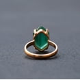 thumbnail image 2 of Green Emerald Statement Ring, 925 Solid Sterling Silver, Handmade Minimalist Boho Gemstone Ring, 2 of 2