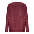 thumbnail image 7 of Thousandth Women's Sparkly Sequin Tops Casual V Neck Party Blouse Long Sleeve Loose Fit Glitter Tunic Shirt Holiday Christmas Outfit for Women, 7 of 7