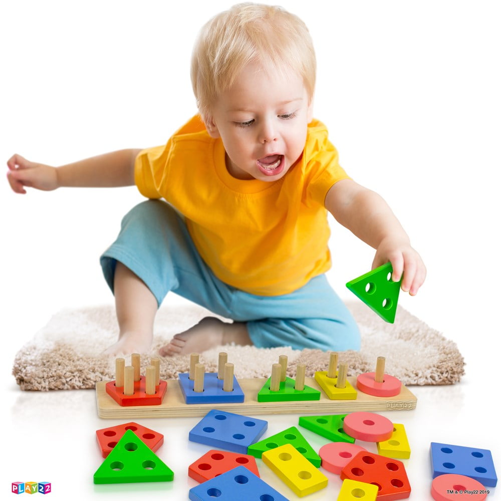 Multi Colour New Classic Toys 10500 Geometric Stacking Puzzle