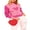 Rose Red, variant on FOCUSNORM Women's Spring Autumn Knit Sweater Turtleneck Long Sleeve Heart Print Contrast Color Knitwear