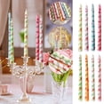 thumbnail image 4 of AHMT Bougies Coniques de 10 Pouces, 2 Pcs, avec Imprimé de Roses Rouges, Bougies à Longue Combustion Non Parfumées et Sans Fumée, Grands Chandeliers avec Mèches en Coton, Idéal pour Mariages, Déco Maison (1-Bleu), 4 of 8