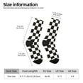 thumbnail image 2 of Balery Black and White Checkerboard Calcetas Largas con Estampado para Hombre y Mujer – Suaves y Transpirables, Talla Única (US 5-11), 2 of 6