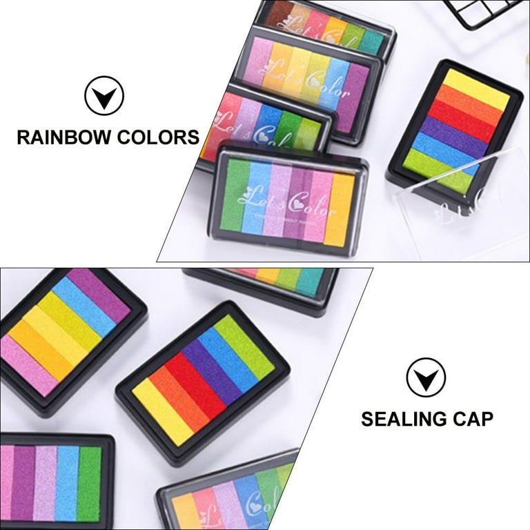 4pcs Rainbow Color Finger Ink Pads Kids DIY Ink Pads DIY Pigment Pads Ink  Pad Stamps Multicolor Inkpad 