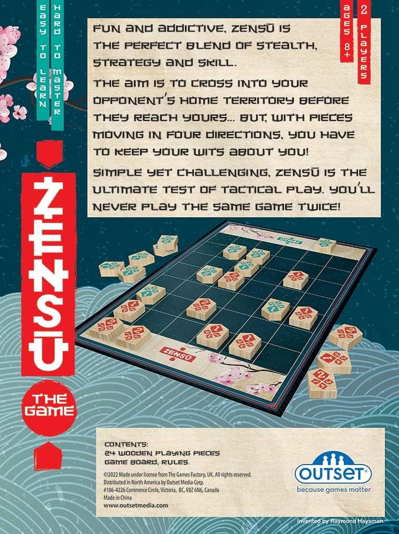 Zensu - The Wooden Board Game That is Easy to Learn but Hard to Master - for 2 Players Ages 8 and up