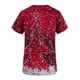 thumbnail image 5 of Pntutb Moda para mujer Camisetas de manga corta con cuello en V Uniforme de trabajo Estampado de Navidad con tops de blusa de bolsillo Pntutb Pntutb-3198, 5 of 5
