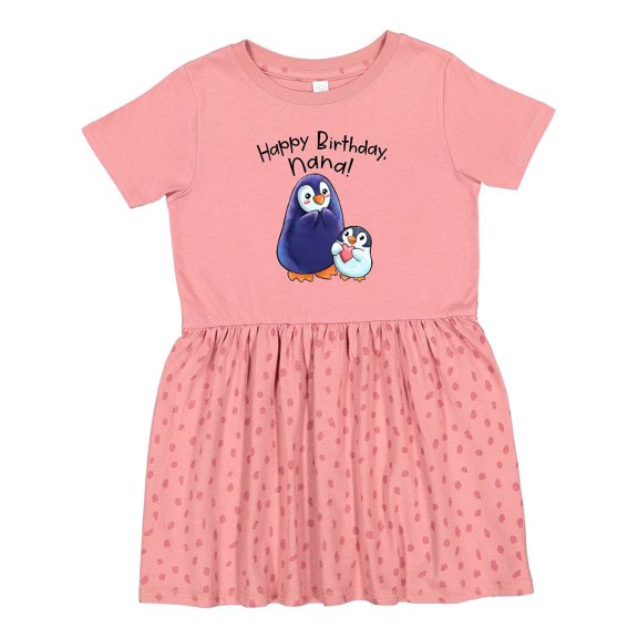 Inktastic Happy Birthday, Nana- Cute Penguins Girls Toddler Dress