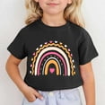 thumbnail image 2 of Girls T Shirts Kids Baby Girls Summer Cartoon Butterfly Rainbow Donut Print Short Sleeved Casual T Shirt Summer Tops Black 6 Years-7 Years, 2 of 4