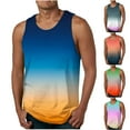 thumbnail image 5 of Moxiu Beach Tank Tops for Men Summer Fashion Sleeveless Gradient Color Muscle Basic T Shirts Casual Loose Pullover Fitness Tops 2025 Orange,XXL, 5 of 5