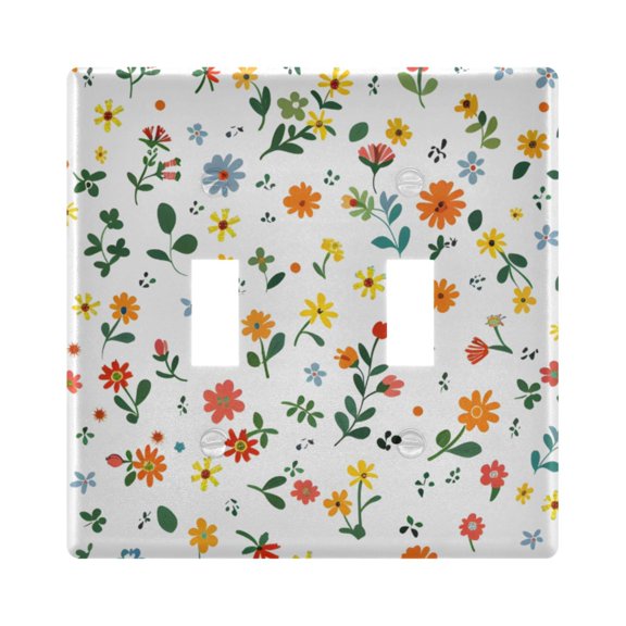 Light Switch Cover Small Colorful Flowers Plates Faceplate Decorative Switch Plate for Bedroom Home Decor