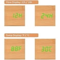 thumbnail image 3 of Reloj despertador de madera: mini reloj digital con pantalla de temperatura y hora, brillo de 3 niveles y control por voz, perfecto para viajes en casa, 3 of 4