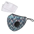 thumbnail image 2 of LANDOU Reusable Fabric Face Mask with PM2.5 Filters & External Valve (Adults, Blue Design), 2 of 4