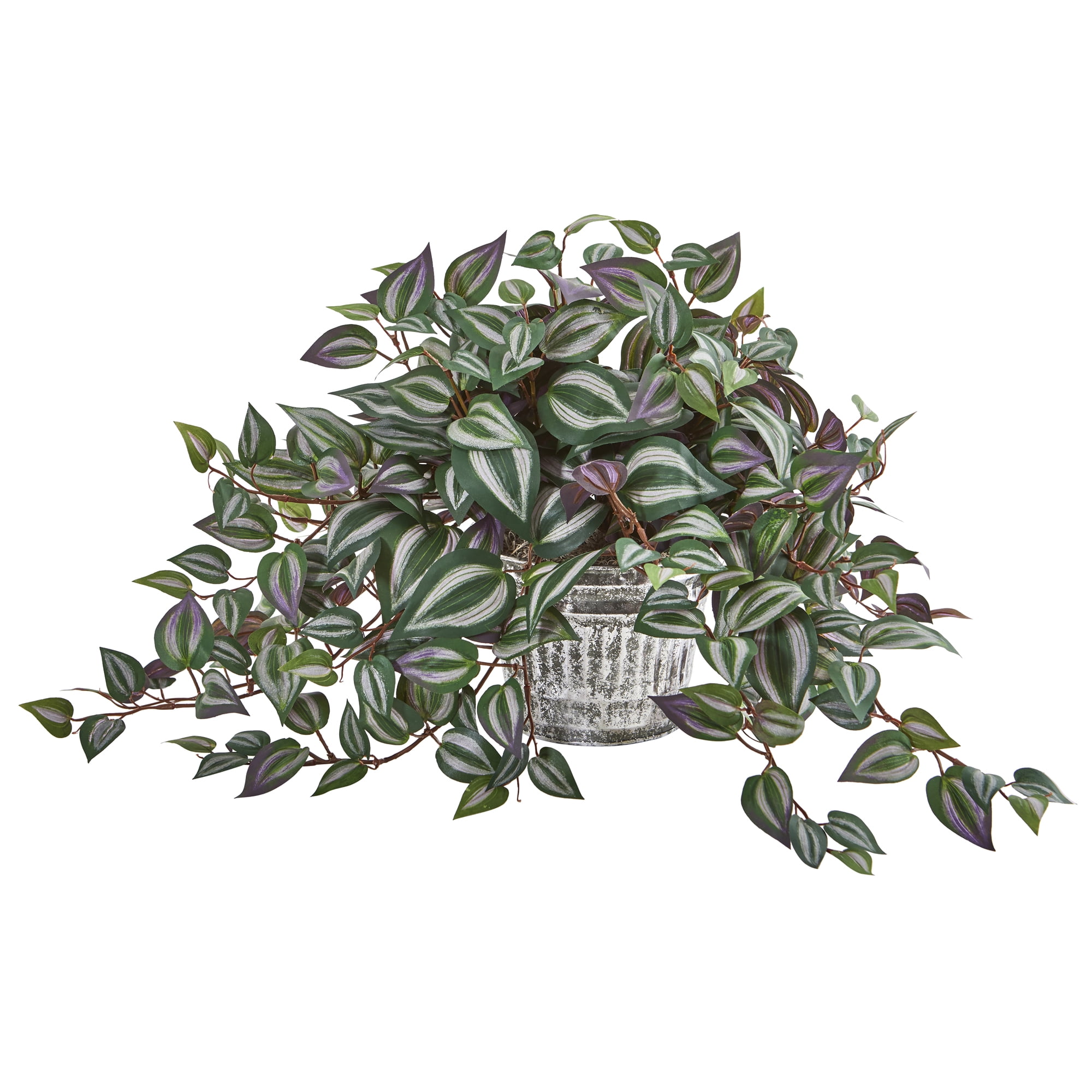 Nearly Natural 15” Wandering Jew Artificial Plant in Vintage Metal