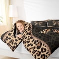 thumbnail image 3 of spefrowx Sparkle Cheetah Print Bow Twin Comforter Sets for Women, Brown Black Rhinestone Bedding Set, Black Reversible, 2-Piece, 1 Comforter and 1 Pillowcase, 3 of 6