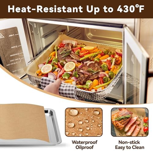 Air Fryer Liners Disposable, 200 Pcs Parchment Paper Sheets Compatible with Emeril Lagasse 26 QT Extra Large Air Fryer Accessories for Emeril 26 Qt Toaster Oven