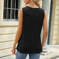 thumbnail image 6 of Sleeveless V Neck Tank Tops for Women metallic Ring Trim Solid Vest Tops Tunic Shirts Summer 2025 Trendy Tees Black L, 6 of 7