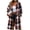 Coffee, variant on Plaid Long Jacket for Women Oversized Button Down Shacket Shirt Fall Flannel Hooded Trench Coats with Pockets