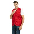 thumbnail image 4 of TOPTIE 5 Packs Supermarket Work Vest Volunteer Activity Event Waistcoat with Pockets-Red-M, 4 of 7