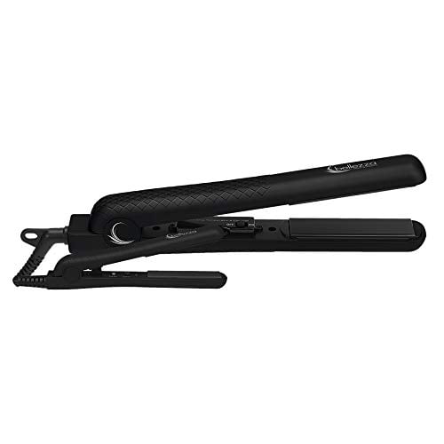 Bellezza Hair Straightener Flat Iron For Hair Professional Collection Ceramic Dual Voltage Bundle With Travel Size Mini 0.5 Inch straightener - Black