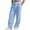 Light Blue, variant on Cotton Linen Pants for Men Straight Leg Full Length Loose Fitting Lightweight Travel Beach Pants