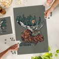 thumbnail image 2 of Lantern Press 1000 Piece Jigsaw Puzzle, Jackson, Hole, Wyoming, Ski Moose, Distressed, 2 of 5