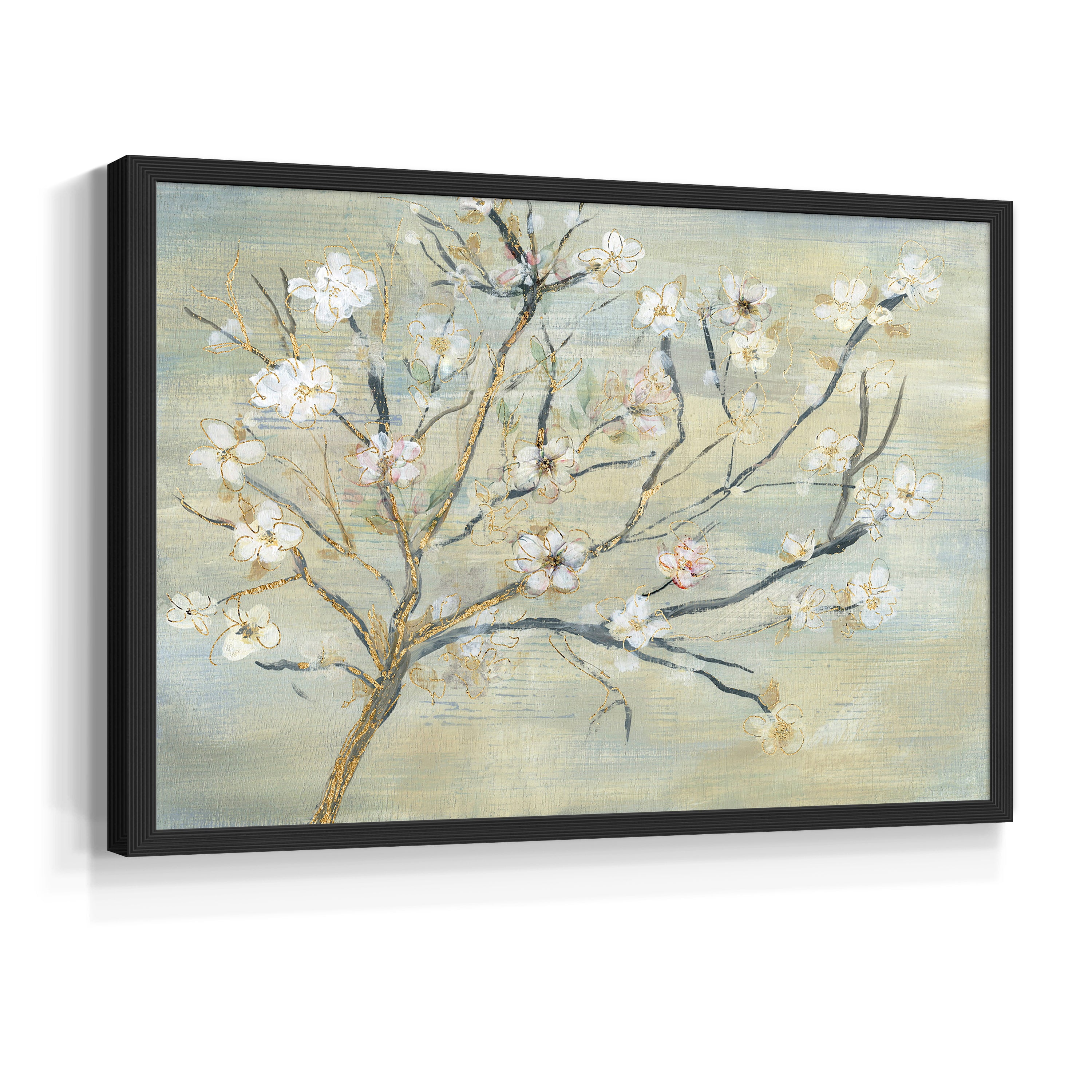Blossoms & Spring Rain by Susan Jill - Restickable Framed Giclée Print