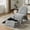 Gray, variant on CQSXDA Modern Armless Accent Chair With Storage Ottoman, Chenille Upholstered 24.8 Inch for Living Room or Office, Beige