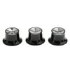 3x Control Knobs for 6mm Shafts Potentiometer Effector Rotary Knob Black Nonslip Potentiometer Knob