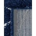 thumbnail image 6 of Unique Loom Rabat Shag Collection Area Rug - Trellis (2' 7" x 10' Runner Navy Blue/Ivory), 6 of 7