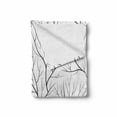 thumbnail image 2 of Winter Soft Flannel Fleece Throw Blanket, Winter Tree Without Leaves Nature Theme Delicate Branches Pattern Japanese Style, Cozy Plush for Indoor and Outdoor Use, 70" x 90", White Black, by Ambesonne, 2 of 6