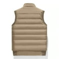 thumbnail image 3 of Men's Casual Solid Color Vest - Stand-up Collar Zip-up Fleece-lined Warm Sleeveless Jacket, Khaki, Size XXL, 3 of 4
